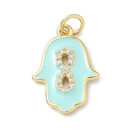 Brass Micro Pave Cubic Zirconia Pendants KK-H255-09G-01-1