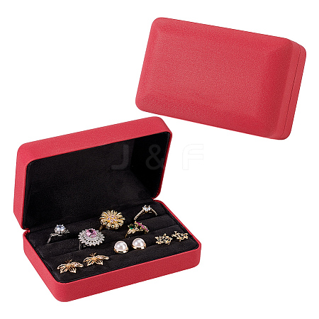 Imitation Leather Rings Box OBOX-WH0019-02-1