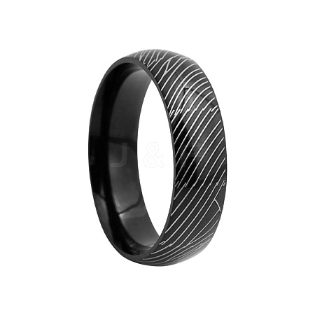 Stripe Pattern 201 Stainless Steel Finger Rings FS-WG7658E-17-1