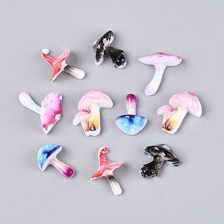 Mushroom Theme Opaque Resin Cabochons CRES-T025-22-1