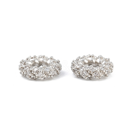 Brass Micro Pave Clear Cubic Zirconia Beads CU-CBA6A75-27P-1
