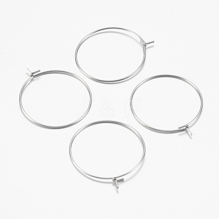 316 Surgical Stainless Steel Hoop Earrings Findings STAS-F149-32P-C-1