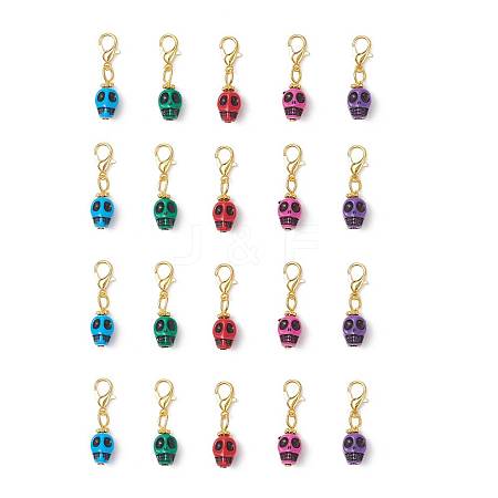 20Pcs 5 Colors Plastic Pendant Decorations HJEW-JM03943-02-S-1