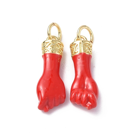 Eco-Friendly Rack Plating Brass Enamel Pendants KK-F845-36G-01-1