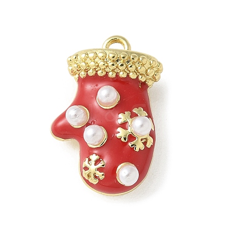 Christmas Brass Enamel Pendants KK-P290-06A-G-1