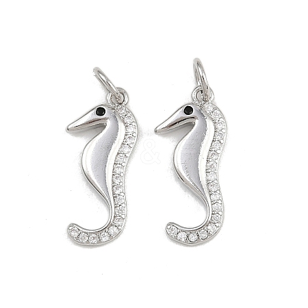 Brass Micro Pave Cubic Zirconia Pendants KK-A269-04B-P-1