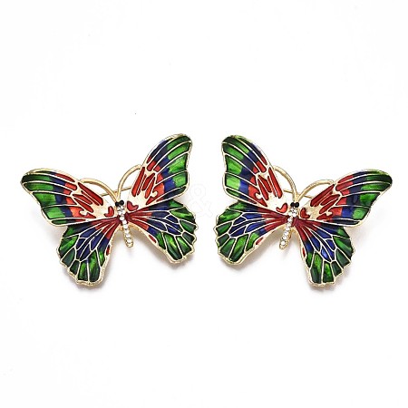 Butterfly Enamel Pin with Rhinestone JEWB-N007-094-1