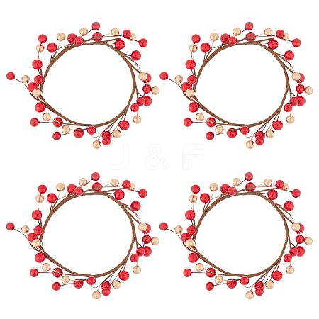 Plastic Artificial Berry Candle Ring AJEW-WH0401-05-1