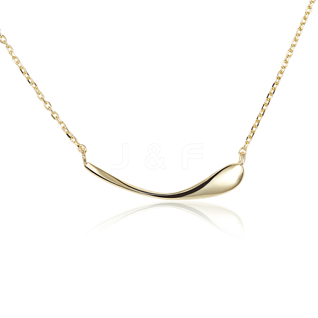 925 Sterling Silver Spoon Shaped Pendant Necklaces TS-N268-G-1