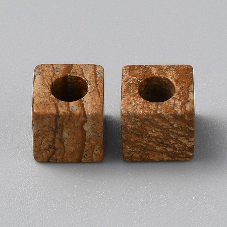 Natural Picture Jasper European Beads G-WH0021-67D-1