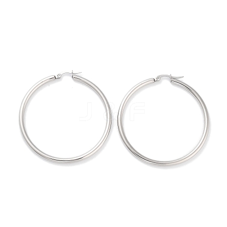 Non-Tarnish Ring 304 Stainless Steel Hoop Earrings for Women Men EJEW-B049-01G-P-1