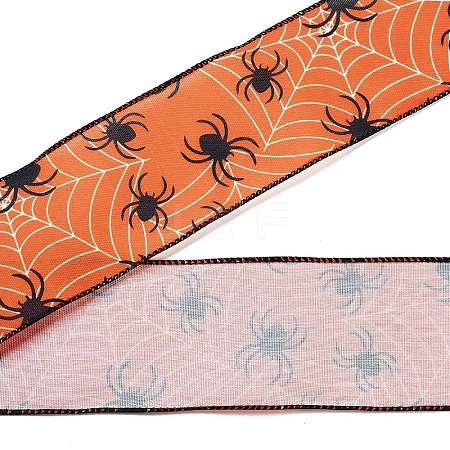 5 Yards Halloween Printed Polyester Wired Ribbon OCOR-K009-02C-1