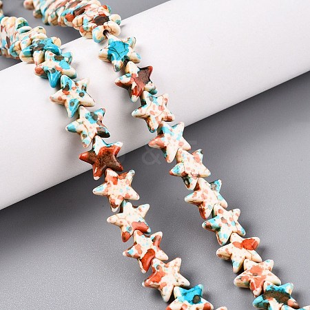 Spray Painted Synthetic Turquoise Beads Strands UNKW-T001-11I-1