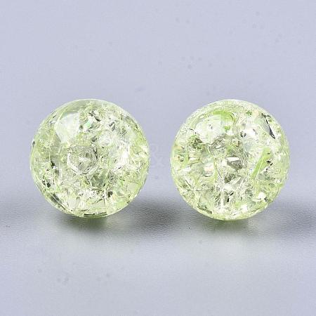 Transparent Crackle Acrylic Round Beads Strands CCG-R002-12mm-07-1