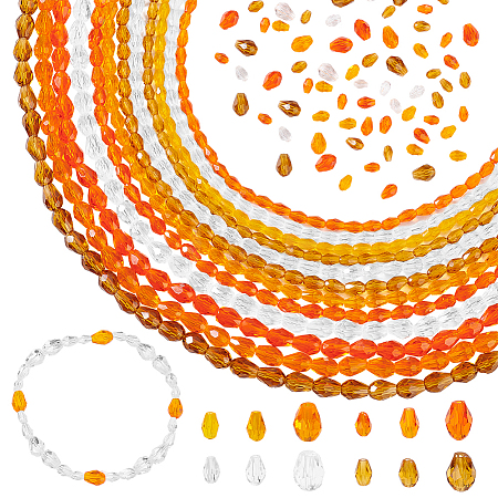 24 Strands 12 Styles Transparent Faceted Glass Beads GLAA-WR0001-04-1