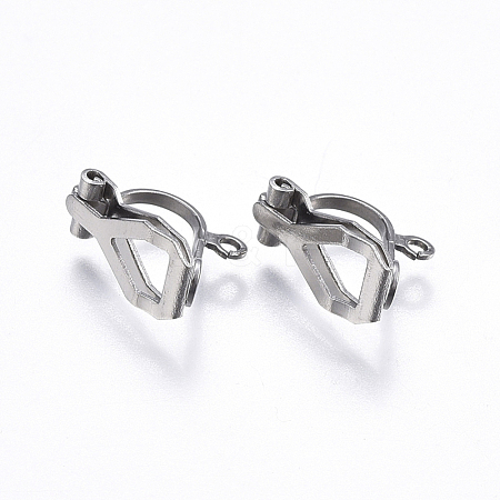 Tarnish Resistant 304 Stainless Steel Clip-on Earring Findings STAS-E437-36P-1