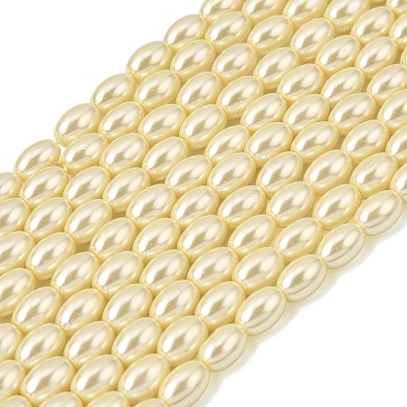 Eco-Friendly Glass Pearl Barrel Beads Strands HY-O001-A-03-1