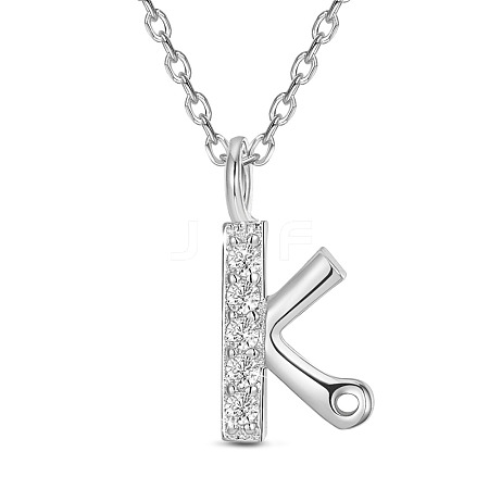 SHEGRACE Rhodium Plated 925 Sterling Silver Initial Pendant Necklaces JN907A-1