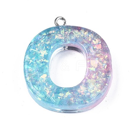 Transparent Epoxy Resin Pendants CRES-S364-002O-1