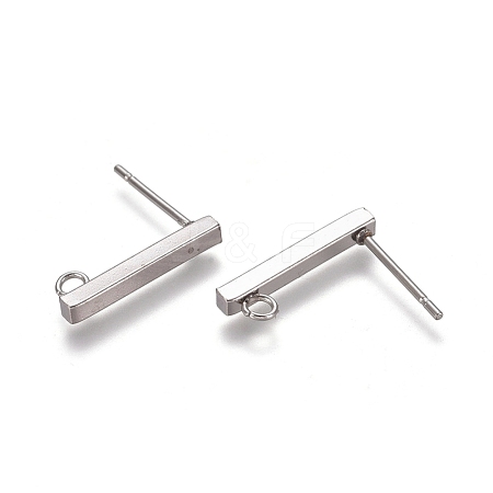 Non-Tarnish 304 Stainless Steel Stud Earring Findings X-STAS-E482-03C-P-1