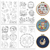 4 Sheets 11.6x8.2 Inch Stick and Stitch Embroidery Patterns DIY-WH0455-200-1