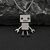 Zinc Alloy Robot Pendant Necklaces NJEW-C034-28B-2