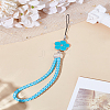 1Pc PU Leather Lanyard Wrist Strap Phone Flower Charms Straps AJEW-LP0005-03A-1