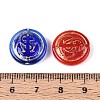 Flat Round with Sea Anchor Glass Beads GLAA-T025-63M-3