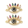 Rack Plating Brass Cubic Zirconia Eye Connector Charm KK-C084-18B-G-1