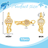12Pcs Brass Micro Pave Cubic Zirconia Pendants KK-PH0014-34G-2