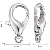Platinum Plated Alloy Bracelet Lobster Claw Clasps X-E106-NF-4