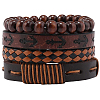 4Pcs 4 Styles PU Imitation Leather Braided Bracelets Sets BJEW-CL0001-13C-1