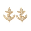 Brass Micro Pave Clear Cubic Zirconia Connector Charms CU-CBA4579-17G-1
