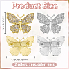6Pcs 2 Colors Butterfly Alloy Rhinestone Lapel Pins for Backpack Clothes JEWB-OC0001-07-2