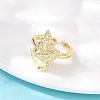 Ocean Theme Brass Cuff Rings RJEW-C135-01G-09-3