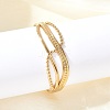 304 Stainless Steel Cuff Bangles for Women BJEW-B120-07G-02-3