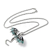 Alloy Enamel Dragon Pendant Necklaces NJEW-V005-01AS-01-2