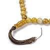 Natural Yellow Jade Beads Stretch Bracelets BJEW-A025-01J-2