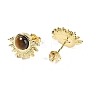 Natural Tiger Eye Stud Earrings EJEW-K288-01G-03-2