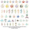 50Pcs 50 Styles Marine Animal Alloy Enamel Pendants ENAM-YW0002-43-4