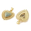 Brass Micro Pave Sky Blue Cubic Zirconia Pendants CU-CBA6938-07G-05-2