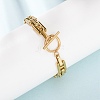 304 Stainless Steel H Link Chain Bracelets with OT Clasps SA-CBAC0E7-01G-4