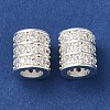 Rack Plating Brass Pave Clear Cubic Zirconia European Beads KK-M285-26S-2