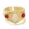 Rack Plating Brass Open Cuff Rings for Women RJEW-M022-10G-2