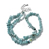 Natural Flower Amazonite Chip Beaded Necklaces for Men Women NJEW-G159-01L-4