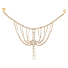 2Pcs Brass Rhinestone Sexy Shoulder Bra Body Chain AJEW-WR0002-64-1