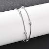 304 Stainless Steel Satellite Chains Multi-strand Bracelets for Men Women BJEW-Q038-11P-3