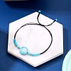 Synthetic Turquoise Braided Bead Bracelets PW-WG87E9F-09-1