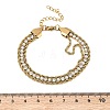 304 Stainless Steel & Rhinestone Rope Chain Double Layer Bracelets for Women BJEW-F540-07G-5