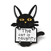 Cat with Word Enamel Pins JEWB-G023-03B-1